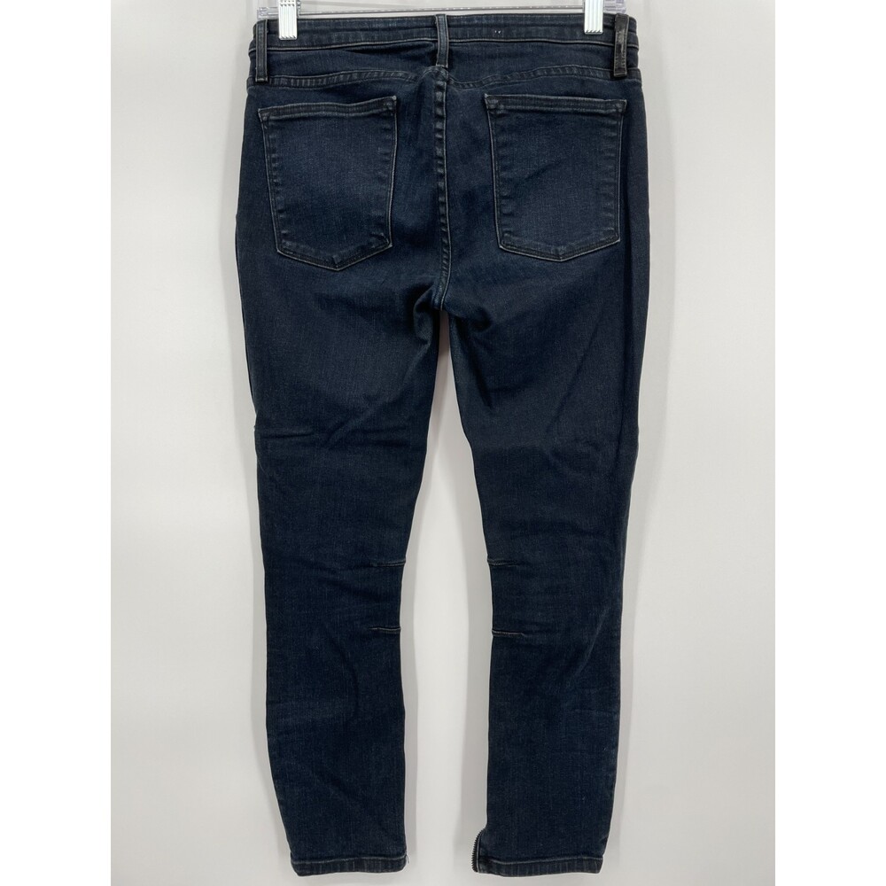 HELMUT LANG Mid Rise Stretch Moto Ankle Zip Skinny Jeans Size 28